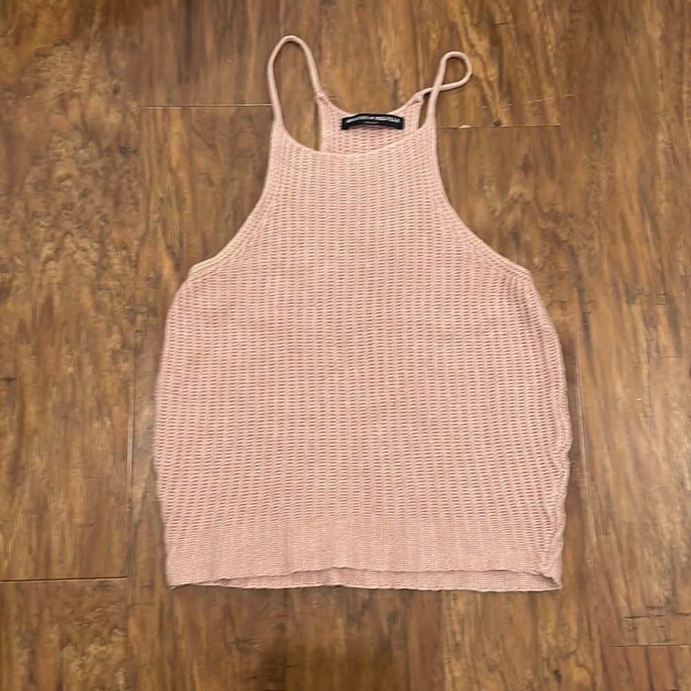 Brandy Melville Mauve Knit Crop Top. Womens Small.